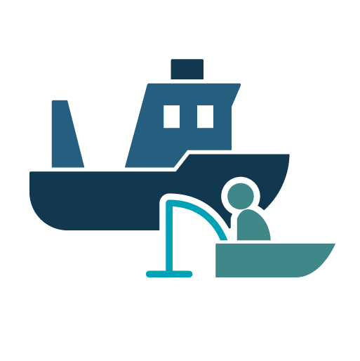 Pysgotwyr a gwyddonwyr yn cydweithio i rannu gwybodaeth a phrofiadau.